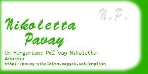 nikoletta pavay business card